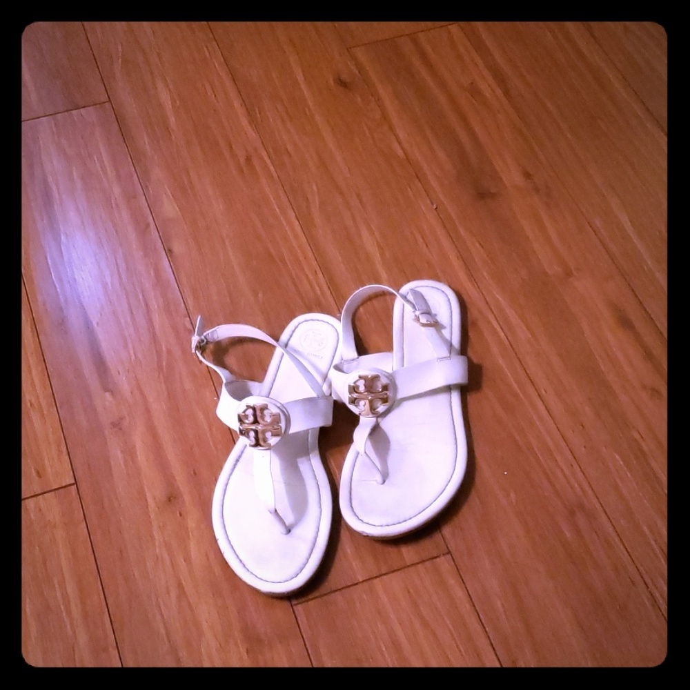 Tory Burch white sandals